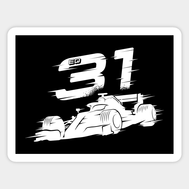 We Race On! 31 [White] Sticker by DCLawrenceUK